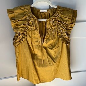 Ulla Johnson Gold Ruffle Blouse